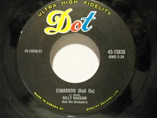 Billy Vaughn And His Orchestra : Cimarron (Roll On) / You're My Baby Doll (7", Single)