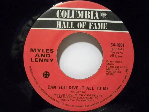 Myles and Lenny : Can You Give It All To Me / Don't Come Crying To Me (7", Single)