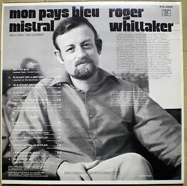 Roger Whittaker : Mon Pays Bleu / Mistral (LP)