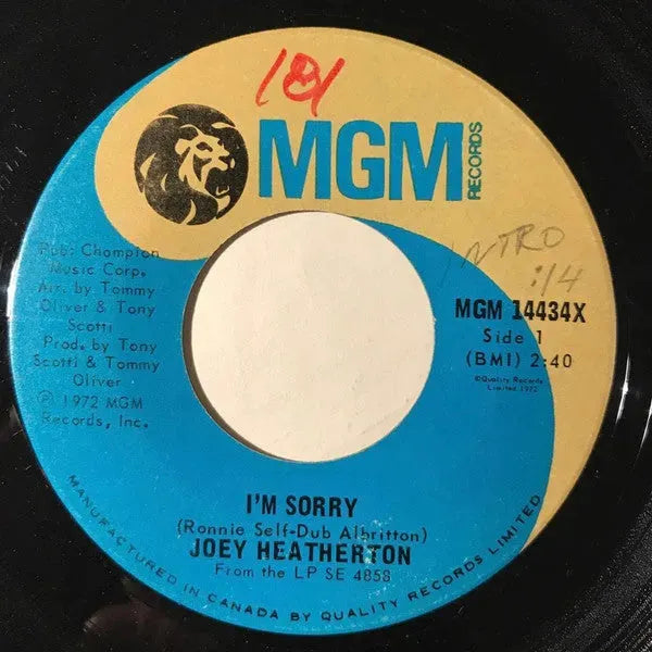 Joey Heatherton : I'm Sorry (7", Single)