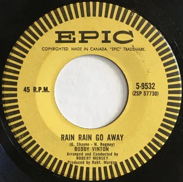 Bobby Vinton : Rain Rain Go Away / Over And Over (7", Single)