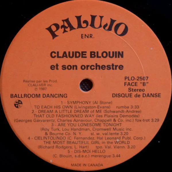 Claude Blouin Et Son Orchestre : Disque De Danse - Ballroom Dancing, Vol.7 (LP, Album)