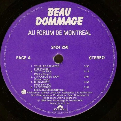 Beau Dommage : Au Forum De Montréal (LP, Album)