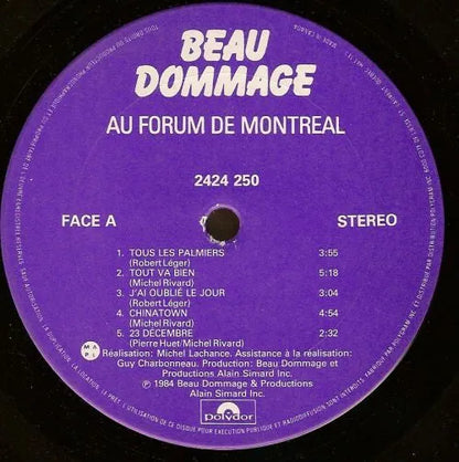 Beau Dommage : Au Forum De Montréal (LP, Album)