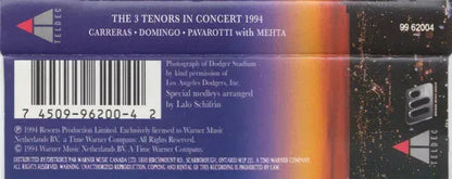 José Carreras - Placido Domingo - Luciano Pavarotti With Zubin Mehta : The 3 Tenors In Concert 1994 (Cass, Album)