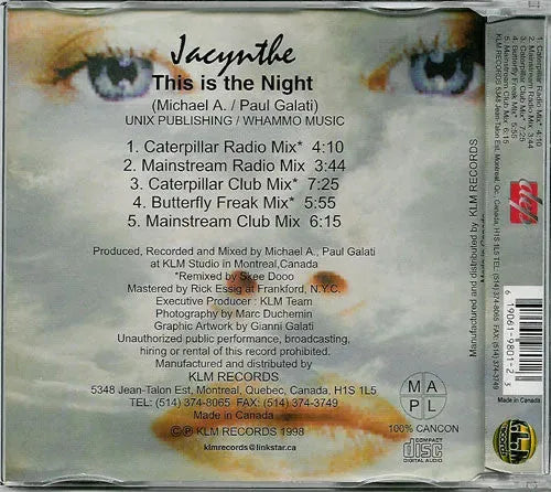 Jacynthe : This Is The Night (CD, Maxi)