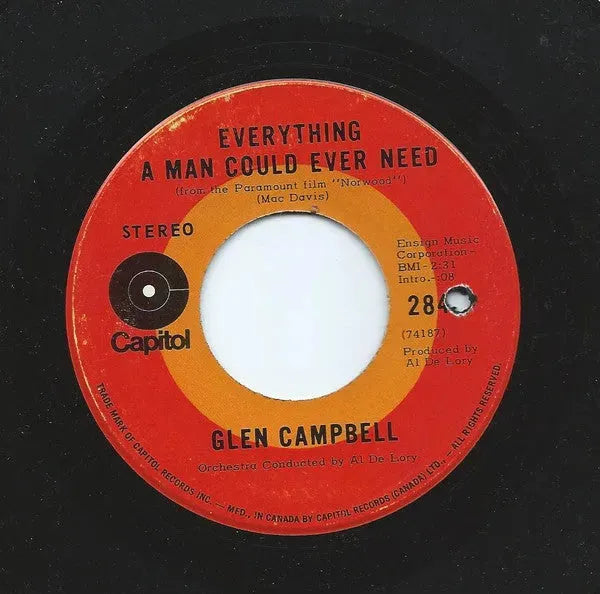 Glen Campbell : Norwood (Me And My Guitar) / Everything A Man Could Ever Need (7", Single)