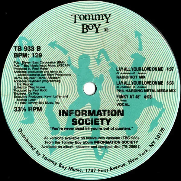 Information Society : Lay All Your Love On Me (12", Single)