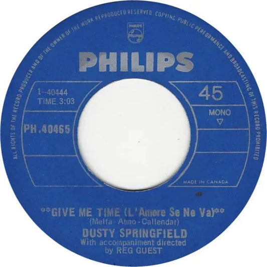 Dusty Springfield : The Look Of Love / Give Me Time (L'Amore Se Ne Va) (7", Single)