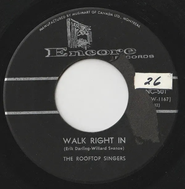 The Rooftop Singers : Walk Right In (7", Single)