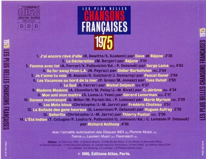 Various : Les Plus Belles Chansons Françaises - 1975 (CD, Comp)