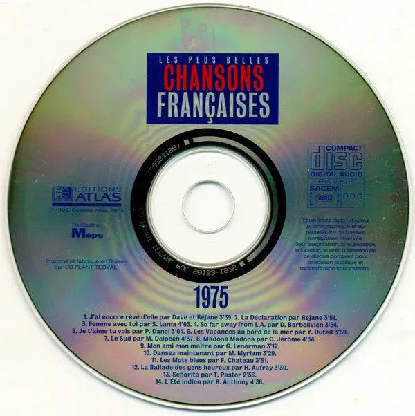 Various : Les Plus Belles Chansons Françaises - 1975 (CD, Comp)