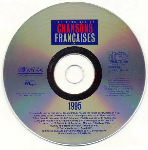 Various : Les Plus Belles Chansons Françaises - 1995 (CD, Comp)