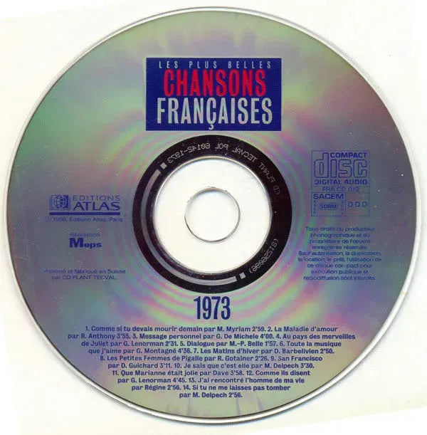 Various : Les Plus Belles Chansons Françaises (1973) (CD, Comp)