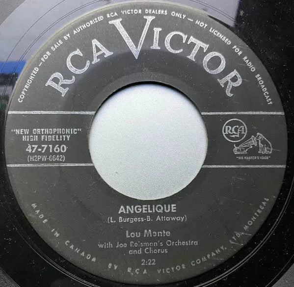 Lou Monte : Angelique / Lazy Mary (7", Single)