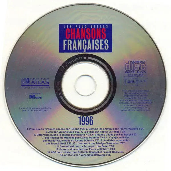 Various : Les Plus Belles Chansons Françaises - 1996 (CD, Comp)