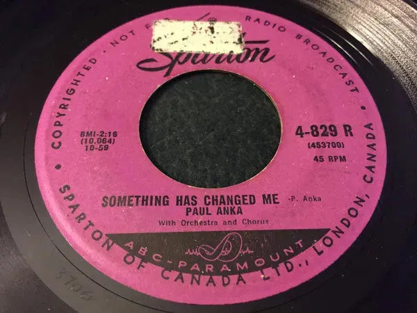 Paul Anka : It's Time To Cry / Something Has Changed Me (7", 2nd)