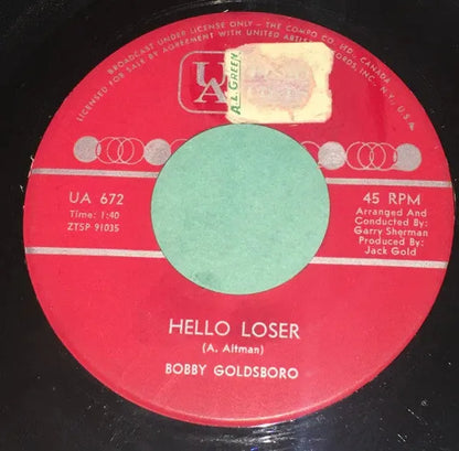 Bobby Goldsboro : See The Funny Little Clown / Hello Loser (7", Single)