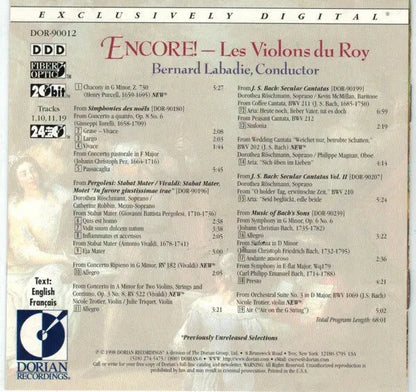 Les Violons du Roy, Bernard Labadie : Encore! (CD, Album, Comp)