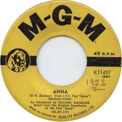 Silvana Mangano : Anna / I Loved You (7", Single)