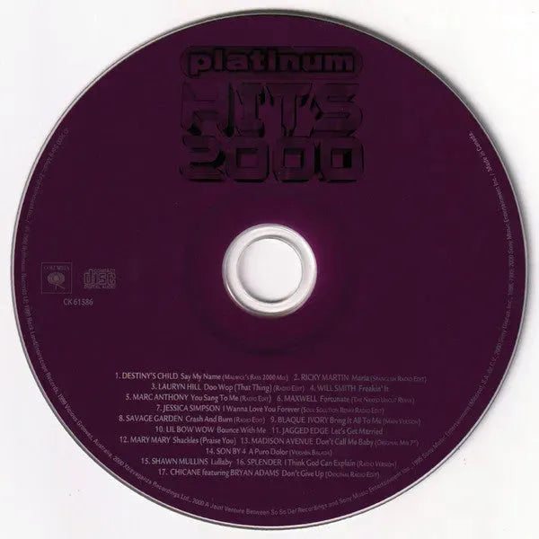 Various : Platinum Hits 2000 (CD, Comp, Club)