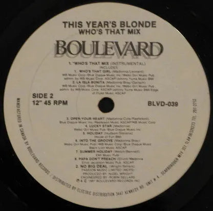 This Year's Blonde : Who's That Mix (12", Maxi)