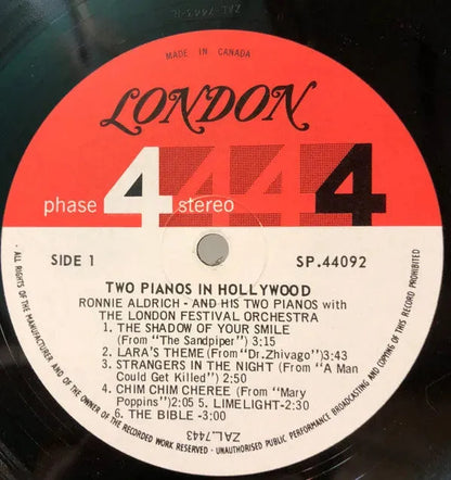 Ronnie Aldrich And His Two Pianos : Two Pianos In Hollywood (LP, Album, Gat)