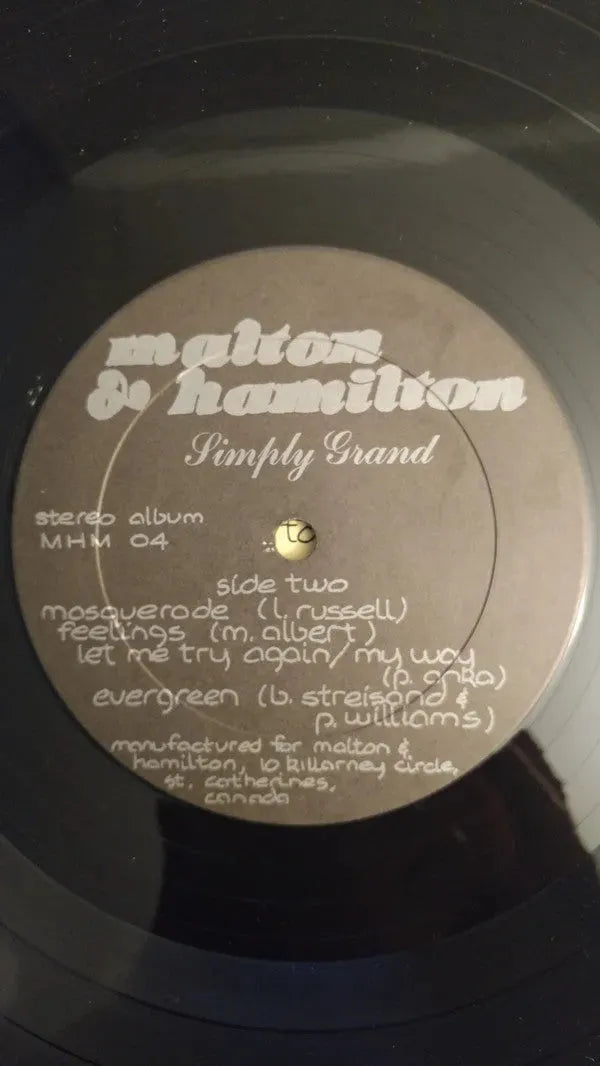 Malton & Hamilton : Simply Grand (LP, Album)