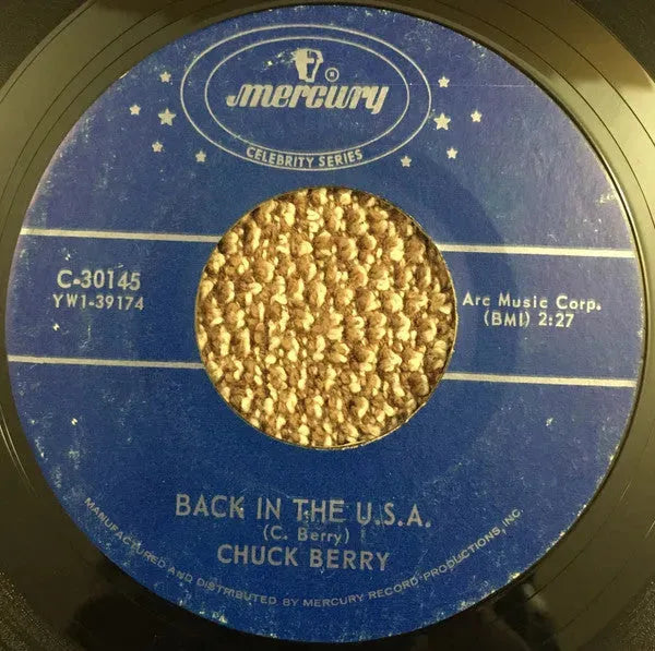 Chuck Berry : Roll Over Beethoven / Back In The U.S.A. (7", Single, Blu)