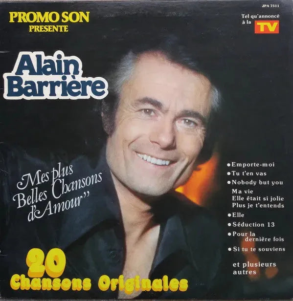 Alain Barrière : Mes Plus Belles Chansons D'Amour (LP, Comp)