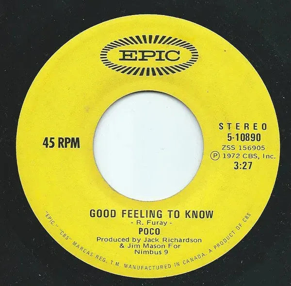 Poco (3) : Good Feeling To Know (7", Single)