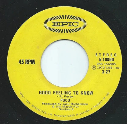 Poco (3) : Good Feeling To Know (7", Single)