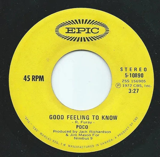 Poco (3) : Good Feeling To Know (7", Single)