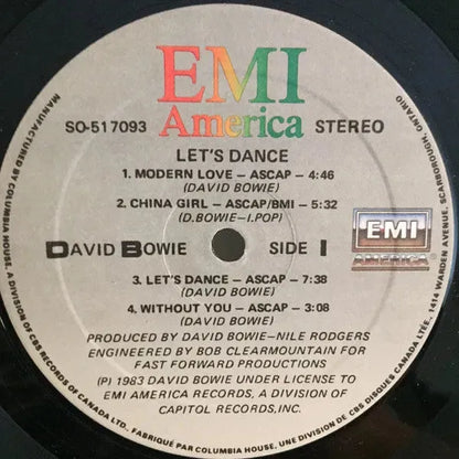 David Bowie : Let's Dance (LP, Album, Club)