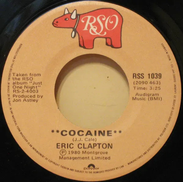 Eric Clapton : Cocaine / Tulsa Time (7", Single)