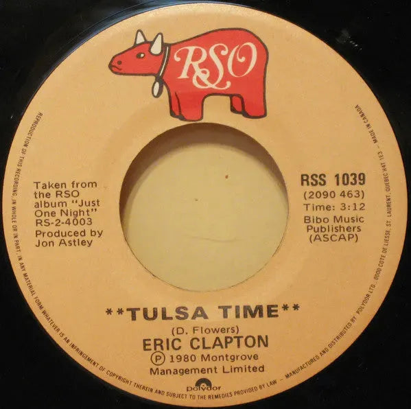 Eric Clapton : Cocaine / Tulsa Time (7", Single)