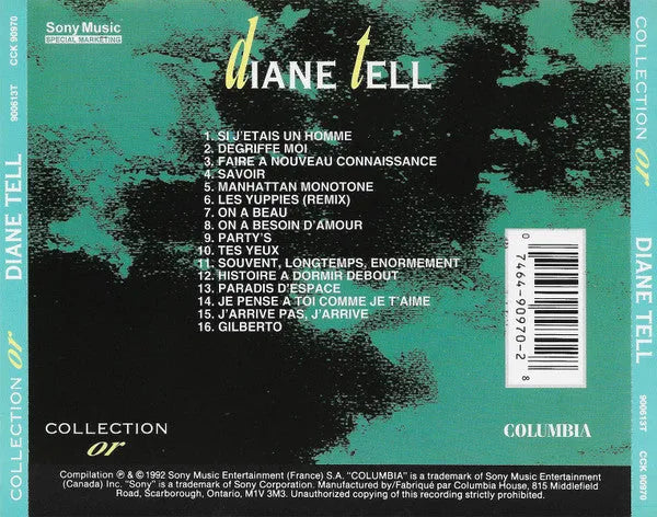 Diane Tell : Diane Tell (CD, Comp, Club)