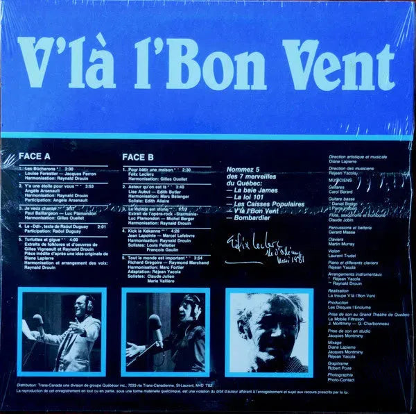 V'là L'Bon Vent : V'Là L'Bon Vent (LP, Album)