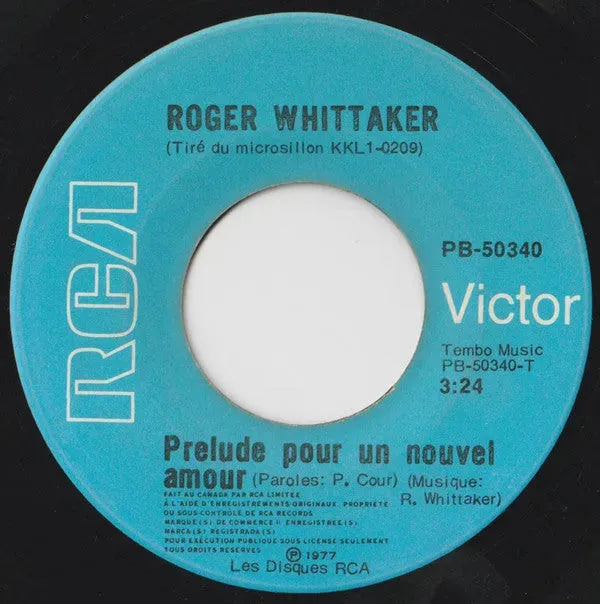 Roger Whittaker : Prelude Pour Un Nouvel Amour (7", Single)