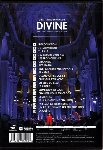 Ginette Reno : Divine - Ginette Reno En Concert À La Basilique Sainte-Anne-De-Beaupré (DVD-V, NTSC)