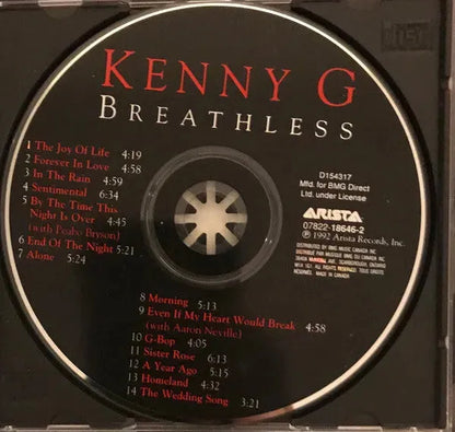 Kenny G (2) : Breathless (CD, Album, Club, RE)