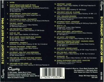 Various : D.J.'s Delight - The Best Of 1994 (CD, Comp, Mixed)