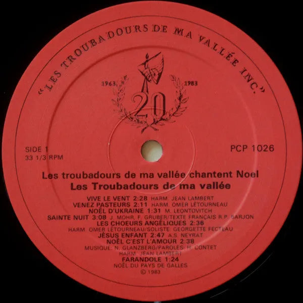 Les Troubadours De Ma Vallée : Chantent Noël (LP, Album)