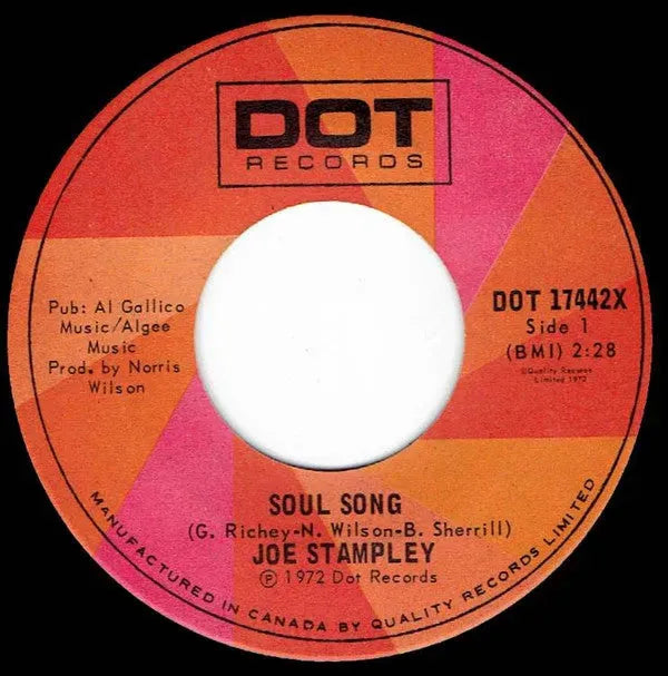 Joe Stampley : Soul Song (7", Single)