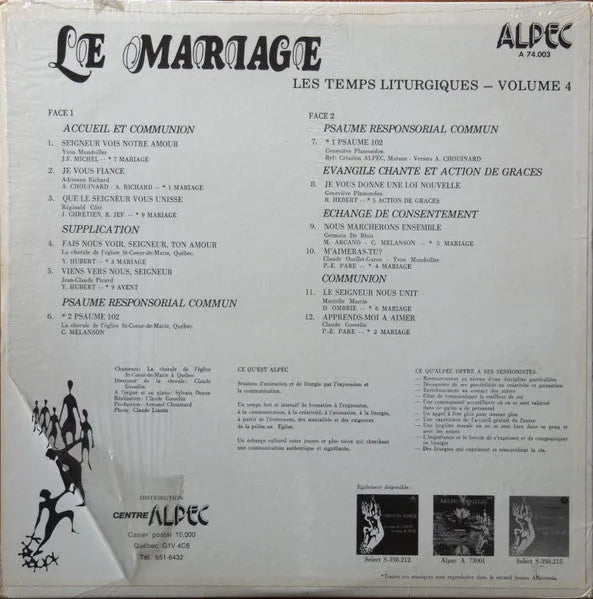 Various : Le Mariage (LP, Album)