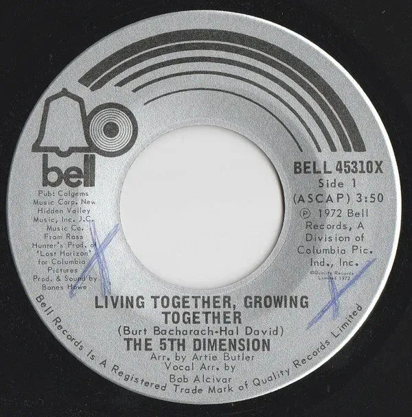 The Fifth Dimension : Living Together, Growing Together (7", Single)