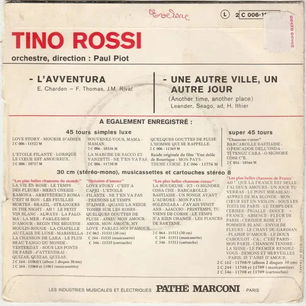 Tino Rossi : L'avventura (7", Single)