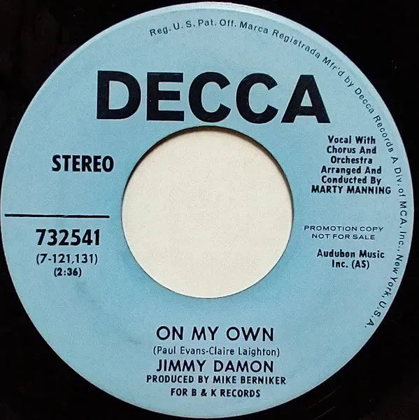 Jimmy Damon : Only A Fool (7", Promo)