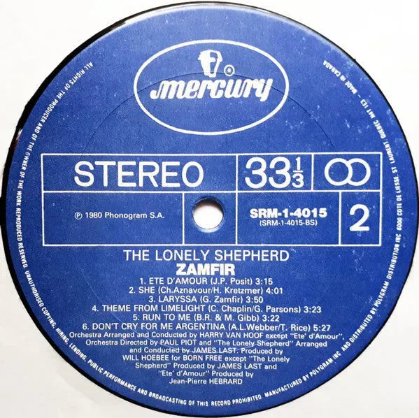 Gheorghe Zamfir : The Lonely Shepherd (LP)