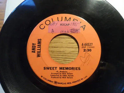 Andy Williams : Sweet Memories (7", Single)